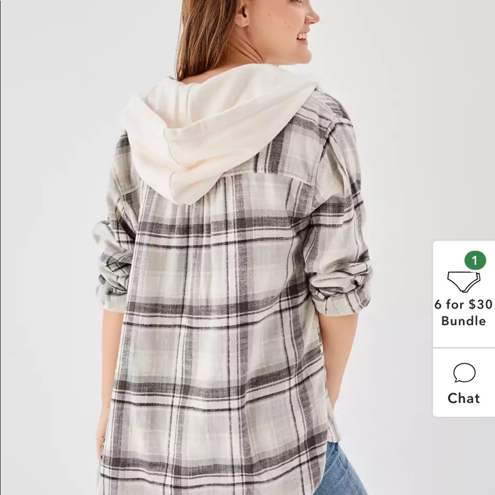 American Eagle Hooded Flannel